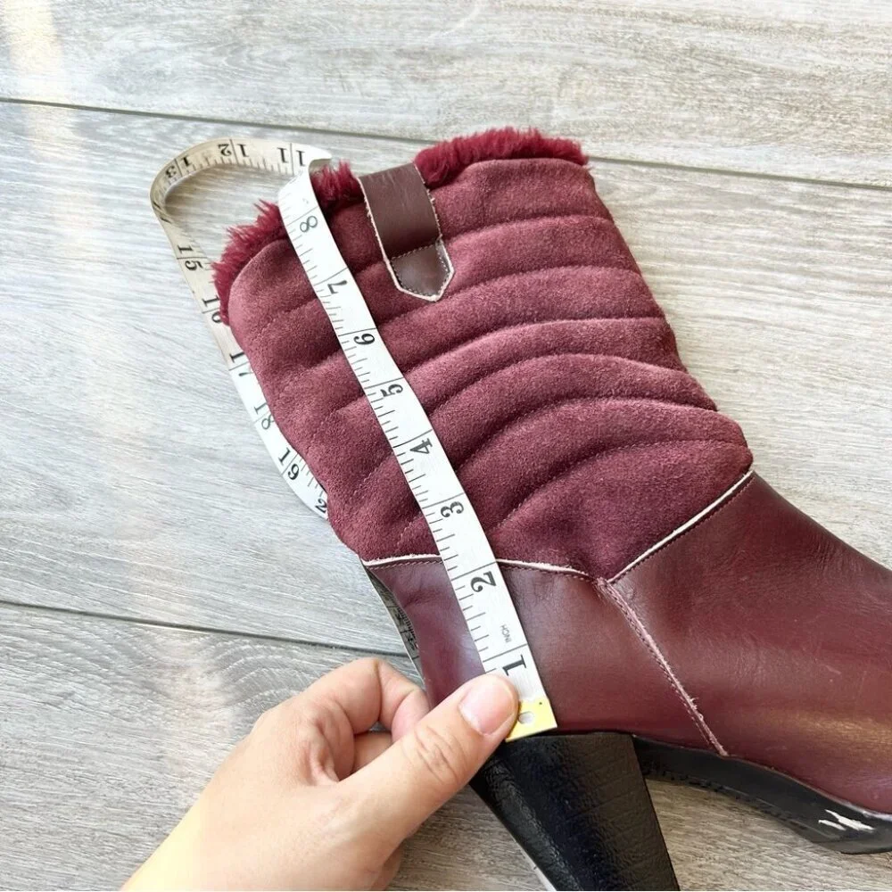 Vintage Alaskan Fleece Lining Suede Smooth Leather Heeled Boots Made in Canada - Picture 14 of 14
